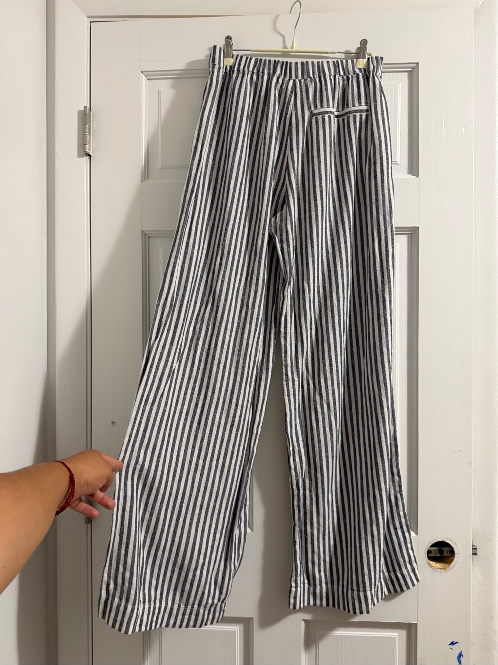 Caslon Gray White Striped Linen Blend Wide Leg Pants Size S - Picture 3 of 6